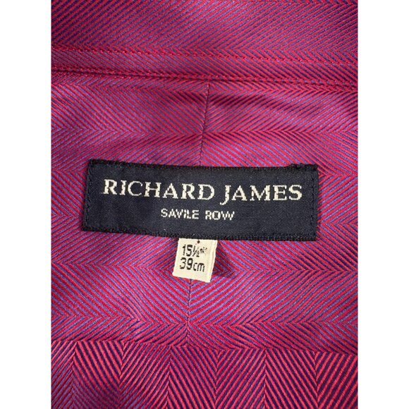 Richard James Savile Row size 15.5 39 color shine purple NWT BARNEY'S NYC VTG - Picture 2 of 7
